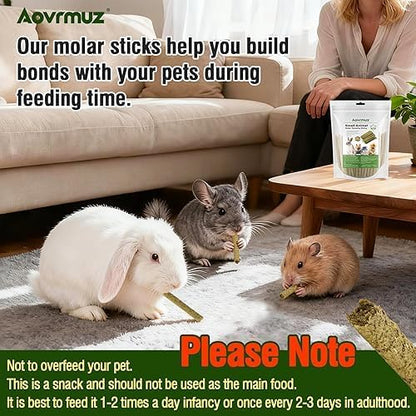 Rabbits Timothy Hay Chew Sticks Treats Toy 200g for Golden Hamsters-Guinea-Pigs-Small Animal Natural Healthy