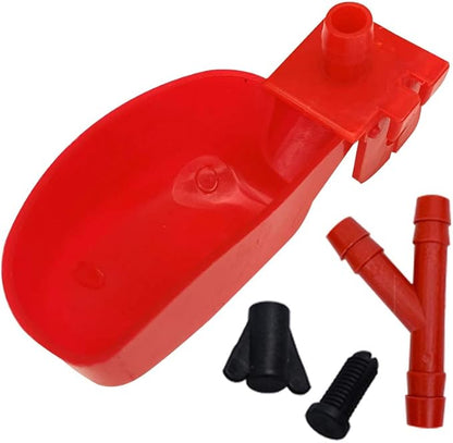 10set Quail Waterer Automatic Bird Water Cups for Cage Hang Drinker Poultry Bird Watering System (Red)