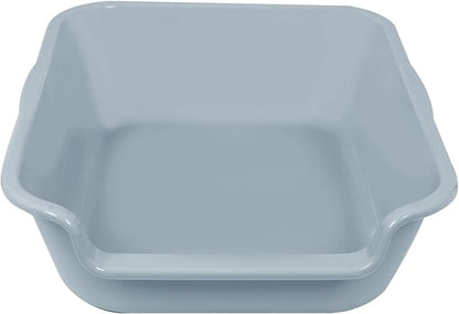 2 Pack Extra Large Dog Litter Box Pan Tray (ABS Material), Low Entry Jumbo Senior Litter Boxes for Multiple Kitten Big Cats, Pet Safe Indoor Dog Potty (Light Gray, 20" L x 15" W)