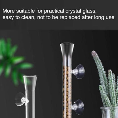Shrimp Feeding Tube and Dish,Clear Crystal Glass Shrimp Feeder Tube Tray for Fish Tank Aquarium Shrimp (10")