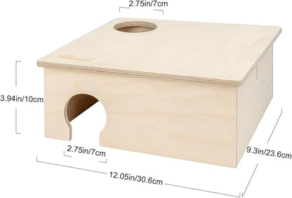 Niteangel Birch Chamber-Maze Hamster Hideout - Small Pets Woodland House Habitats Decor for Hamster Mice Gerbils Mouse