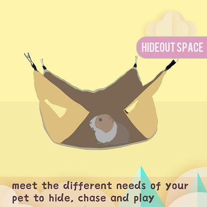 Ferret Rat Hammock Tunnel Toys Cage Accessories, Guinea Pig Hideout Tunnel, Warm Bed for Rat Ferret Guinea Pig Sleep Hide and Play (3.Hammock)