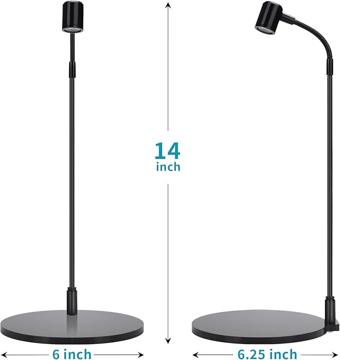 LED Aquarium Light, 3W USB Powered Fish Tank Plant Lamp with Black Base Board for 360 Betta Fish Bowl, Potted Plants, Succulents, Miniature Landscape