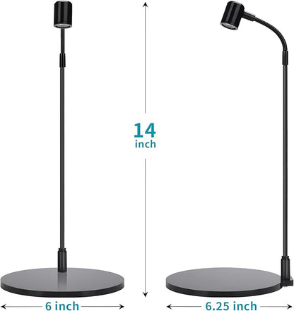 LED Aquarium Light, 3W USB Powered Fish Tank Plant Lamp with Black Base Board for 360 Betta Fish Bowl, Potted Plants, Succulents, Miniature Landscape