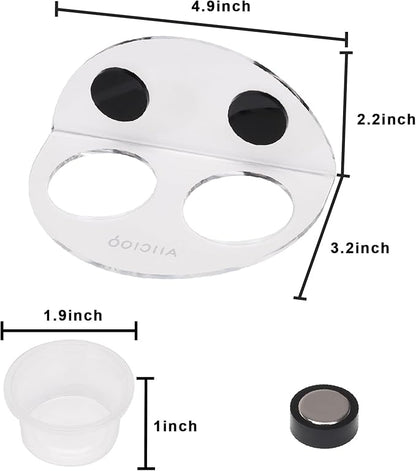 AIICIOO Crested Gecko Food Dish - Strong Magnetic Reptile Feeding Ledge for Bearded Dragon Lizard Crested Gecko Tank Accessories with 6 Pack Plastic Cup