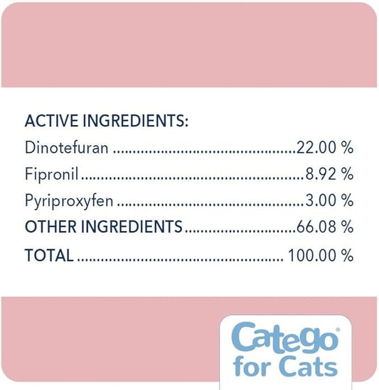 Catego for Cats Flea and Tick Treatment & Prevention (over 1.5 lbs) 3-month supply