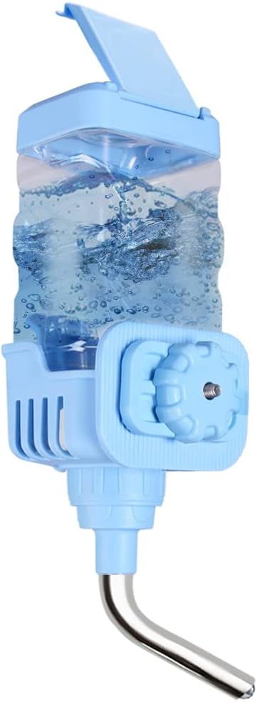 Vannon Small Animal Water Dispenser for Cage, 30oz Auto Feeding Crate Water Bottle for Rabbit, Chinchilla, Ferret, Guinea Pig, Squirrel, Hedgehog, Pet Nozzle Diameter: 10mm, BPA Free, Blue