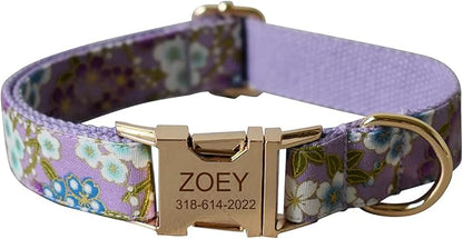 Custom Dog Collar with Names and Phone Number Engraved, Puppy Tags Personalized for Small Medium Large Pets