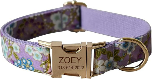 Custom Dog Collar with Names and Phone Number Engraved, Puppy Tags Personalized for Small Medium Large Pets