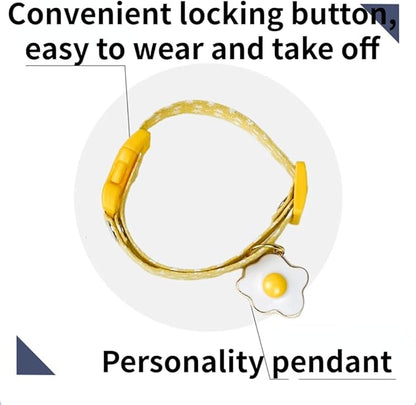 Ferret Collar Harness and Leash Adjustable, Soft and Breathable Ferret Lead Leash with Cute Designed Collar (Yellow)