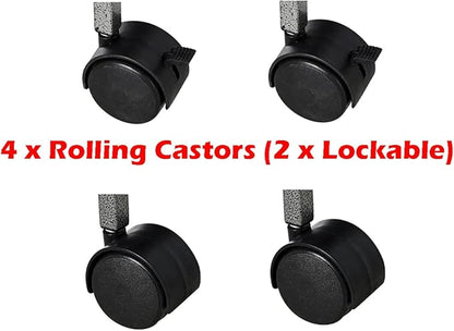 Deluxe Two Full Story Double Unit 4-Tiers Chew-Proof Tight 1/2-Inch Bar Spacing Double Durable Front Doors Feisty Ferret Hammock Squirrel Chinchilla Rat Gerbil Small Animal Critter Rolling Cage