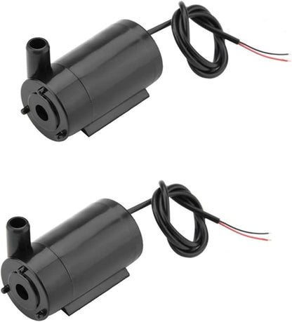 2Pcs DC 3-5V Micro Submersible Mini Water Pump for Aquariums Fish Tank Pond Fountain Hydroponics Garden (2Pcs Black)
