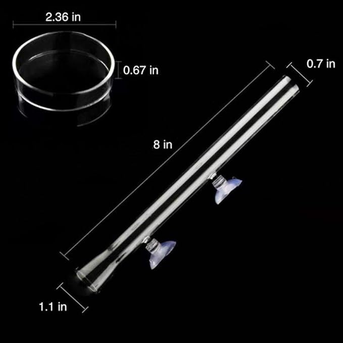 Aquarium Shrimp Feeding Tube and Dish, Clear Crystal Glass Fish Tank Shrimp Feeder Tube Tray