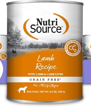 NutriSource Grain Free Lamb Recipe Dog Food, Premium Wet Dog Food, 12.3 Ounce (Pack of 12)