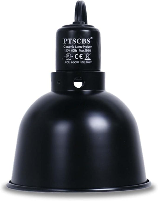 Reptile Light Fixture,Max 160 Watt - Standard 5.5 Inch - 3mm Thickness Dome Shade, Suitable for Reptile Basking Bulb Lamp/Heat Lamp/Ceramic Heater E26