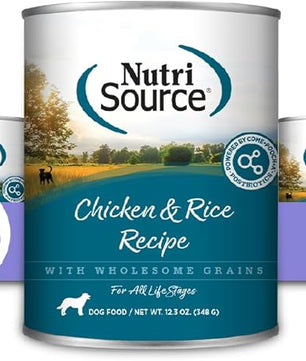 NutriSource Chicken & Rice Recipe Dog Food, Premium Wet Dog Food, 12.3 Ounce (Pack of 12)
