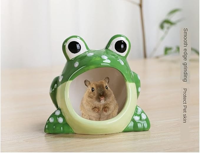 Cool Hamster House Hideout Ceramics Strawberry Shape Bed Cute Small Animal Pet Squirrel Hedgehog Chinchilla Nest Hamster Cage Accessories