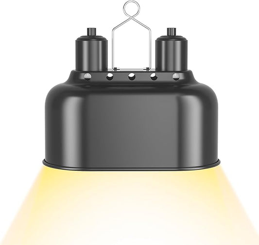 Dual Reptile Light Fixture with Switches, Reptile Heat Lamp Fixture, Reptiles Terrarium UVB Bulb Fixture for Bearded Dragon, Max 100W Each