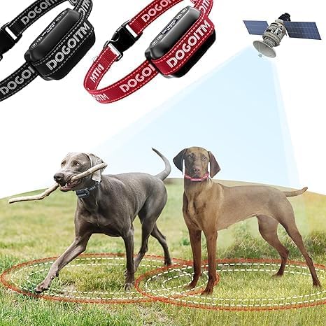 Wireless Dog Fence for 2 Dogs,GPS Dog Fence Collar with AI Smart GPS Signal for Outdoor, Waterproof and Rechargeable Pet Containment System with 3 Warning Modes, Range 65-3290 FT for Most Dogs