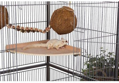 Wood Platform Set - 3 Pack Cage Accessory Shelves Assorted Sizes - for Chinchillas, Rats, Prairie Dogs, Degus, Ferrets, Birds, Sugar Gliders, Rabbits, Guinea Pigs, & Other Small Pets