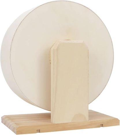 Small Pets Exercise Wheel Hamster Wooden Mute Running Spinner Wheel Play Toy for Rat Gerbil Mice Chinchillas Hedgehogs Guinea Pigs (M)