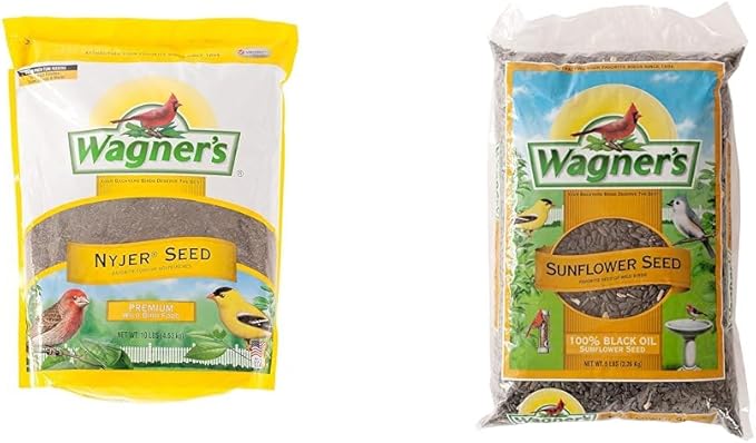 Wagner's 10-Pound Nyjer Seed, 5-Pound Black Oil Sunflower Seed Wild Bird Food Bundle