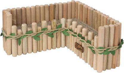 Hamster Cage Sprays Flower Foraging Holder - Natural Wood Feeding Stand, Small Pet Habitat Accessories for Hamsters Mouse Guinea Pig Dwarf Gerbils Syrian Mice (L Shape)