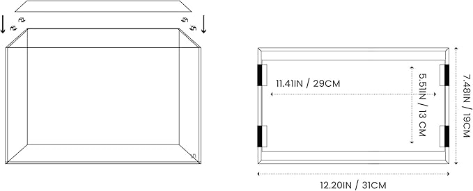 Ultum Nature Sytems Tank Lids for Rimless Tanks - Ultra Clear Rimless Aquarium Lid, Fish Tank Lid Cover for Glass Aquarium, Frameless Aquarium Lid, Cover for Tank - 3N, 3T (Lid + Clips)