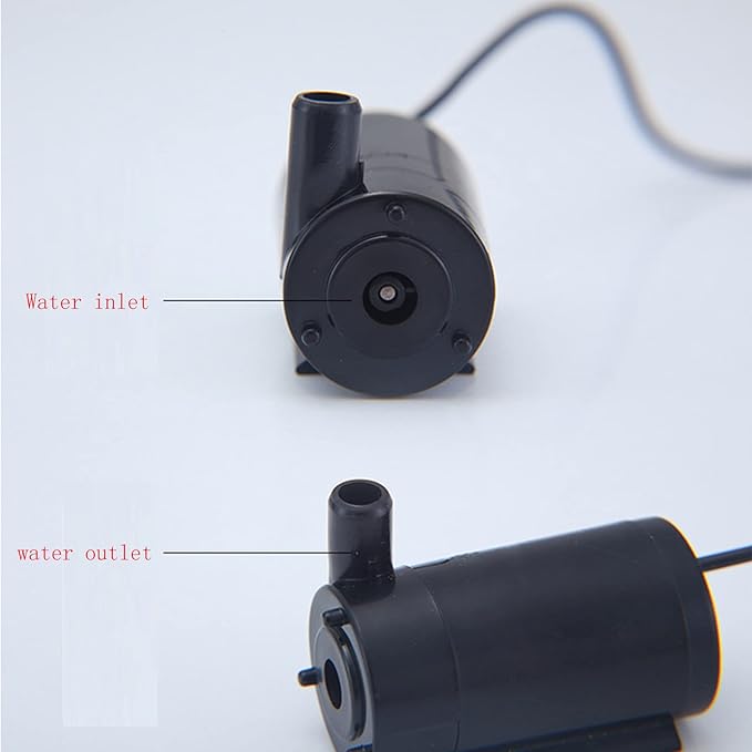 2Pcs DC 3-5V Micro Submersible Mini Water Pump for Aquariums Fish Tank Pond Fountain Hydroponics Garden (2Pcs Black)