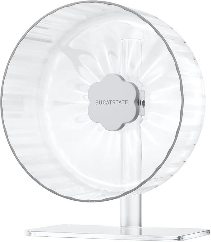 BUCATSTATE Hamster Exercise Wheel 10.2", Upgraded Super-Silent Spinner Hamster Running Wheels with Adjustable Base & Rust-roof Bearing for Dwarf Syrian Hamster Gerbils Rats