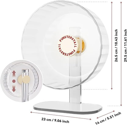 Super Silent Hamster Wheel 10.4 Inch, Magnetic Large Rat Wheel for Chinchilla, Gerbil, Guinea Pig, Cat, Mouse, Sugar Glider and Dwarf, Syrian Hamster Accessories (Cream White)