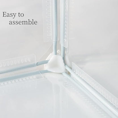 Transparent Clear Small Animal Playpen, Guinea Pig Cages, Puppy Dog Playpen, Pet Playpen, Rabbit Bunny Indoor Outdoor Fence Pen Enclosure, White Clear Plastic Playpen,12 X 12 Inch, 24 Panels