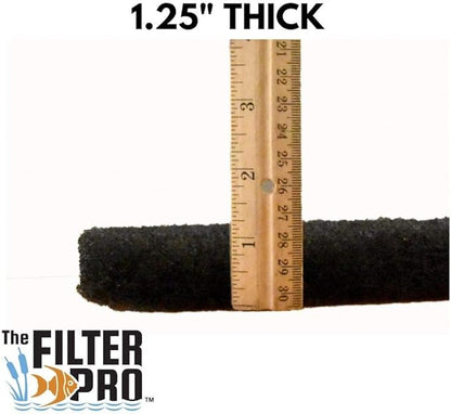 Black Coarse Filter Media, 1.25" Thick, 24" x 24" Pads, 2 Pack, Perfect for Aquariums, Ponds or Water Gardens, Made in USA