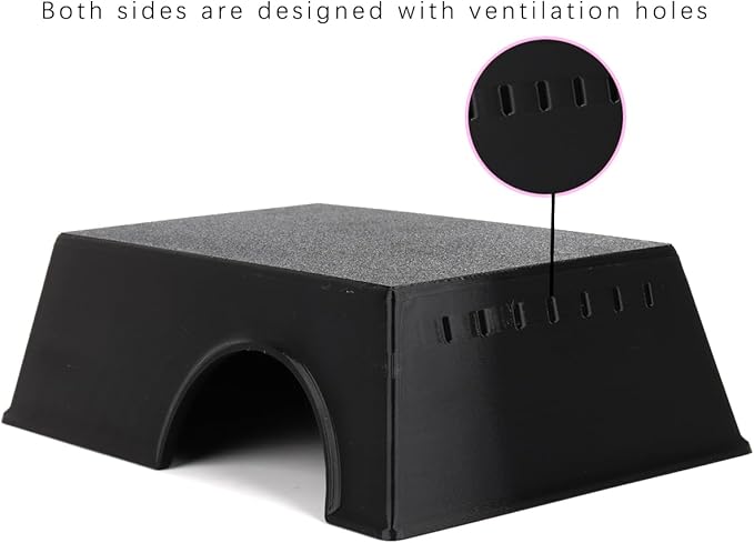 Snake Hide, Leopard Gecko Tank Accessories for Reptile Ball Python Crested Gecko Lizard Bearded Dragon - BlackHideXL