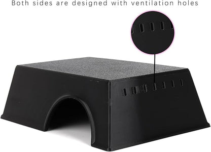 Snake Hide, Leopard Gecko Tank Accessories for Reptile Ball Python Crested Gecko Lizard Bearded Dragon - BlackHideXL