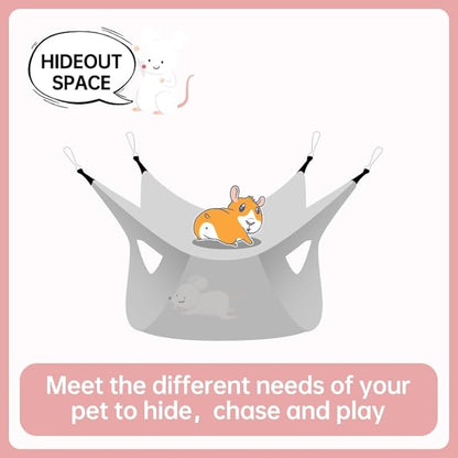 Rat Ferret Hammock Toys Cage Accessories, Guinea Pig Hideout Tunnel, Warm Bed for Rat Ferret Guinea Pig Sleep Hide and Play (4.Hammock)