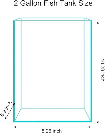 2 Gallon Glass Fish Tank, Easy to Maintain Small Aquarium for Betta/Snails/Shrimp and Aquatic Planting.