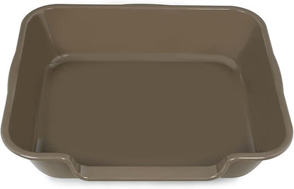 2 Pack Extra Large Dog Litter Box Pan Tray (ABS Material), Low Entry Jumbo Senior Litter Boxes for Multiple Kitten Big Cats, Pet Safe Indoor Dog Potty (Chocolate, 24" L x 20" W)