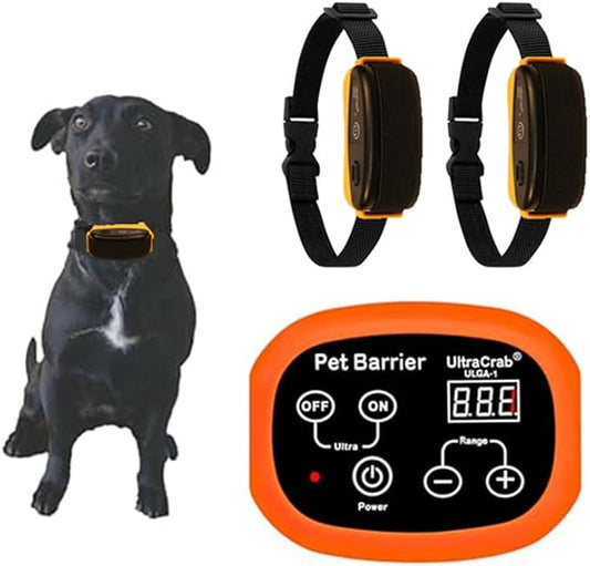 Indoor Pet Barrier for 2 Dogs,Wireless Indoor Electric Fence,Pet Gate, Keeps Areas Off Limits,Dog Home Proofing, Waterproof/Rechargeable/Beep/Static Training Collar,Orange Kit