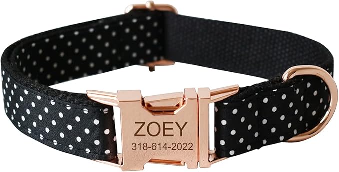 Custom Dog Collar with Names and Phone Number Engraved, Puppy Tags Personalized for Small Medium Large Pets