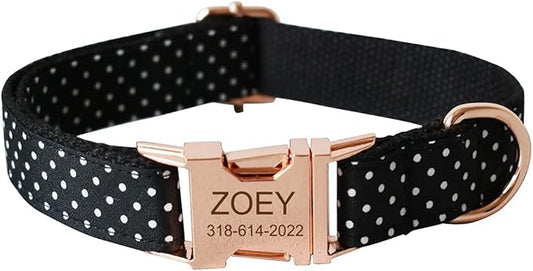 Custom Dog Collar with Names and Phone Number Engraved, Puppy Tags Personalized for Small Medium Large Pets