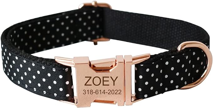 Custom Dog Collar with Names and Phone Number Engraved, Puppy Tags Personalized for Small Medium Large Pets