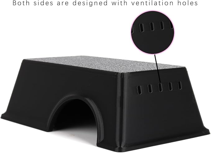 Snake Hide, Leopard Gecko Tank Accessories for Reptile Ball Python Crested Gecko Lizard Bearded Dragon - BlackHideL