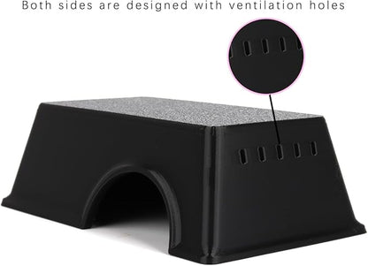 Snake Hide, Leopard Gecko Tank Accessories for Reptile Ball Python Crested Gecko Lizard Bearded Dragon - BlackHideL