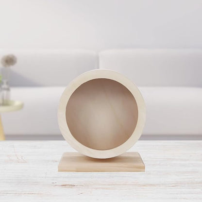 Small Pets Exercise Wheel Hamster Wooden Mute Running Spinner Wheel Play Toy for Rat Gerbil Mice Chinchillas Hedgehogs Guinea Pigs (S)