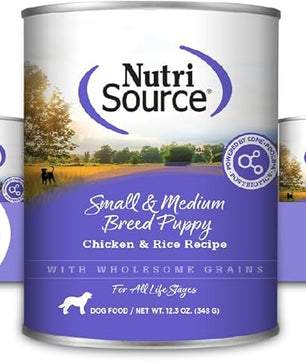 NutriSource Chicken & Rice Small & Medium Breed Puppy Food, Premium Wet Dog Food, 12.3 Ounce (Pack of 12)