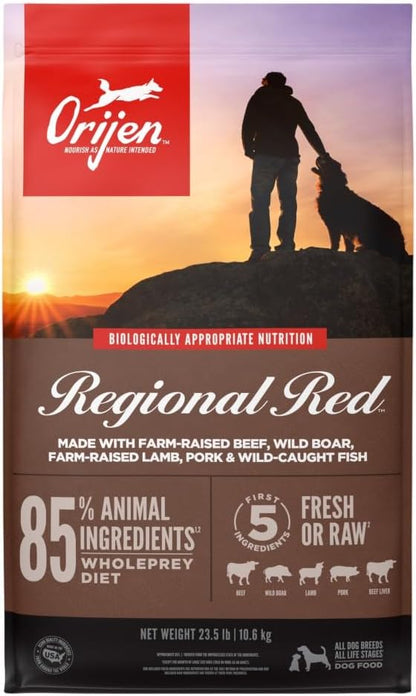 ORIJEN Grain Free Poultry Free High Protein Dry Dog Food Regional Red Recipe 23.5lb Bag