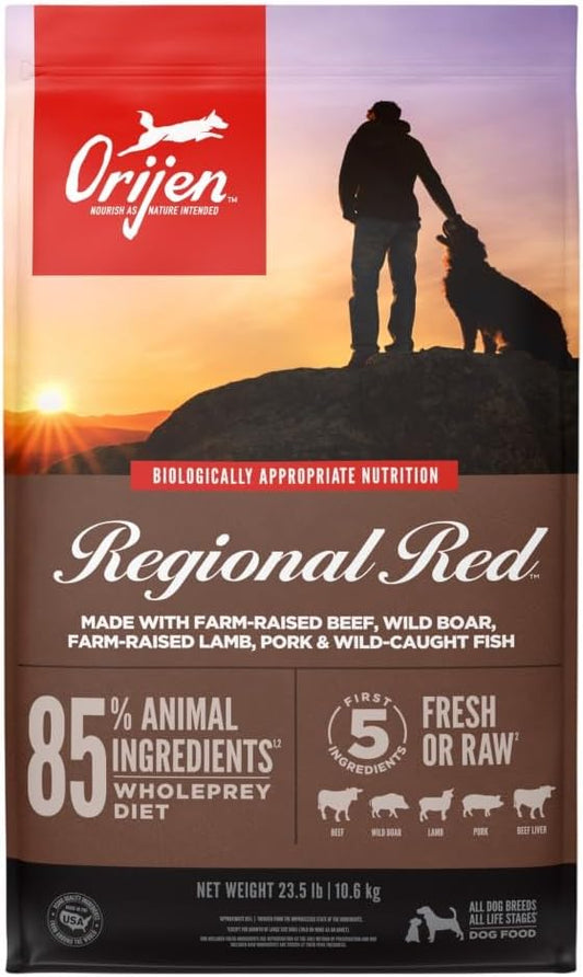 ORIJEN Grain Free Poultry Free High Protein Dry Dog Food Regional Red Recipe 23.5lb Bag