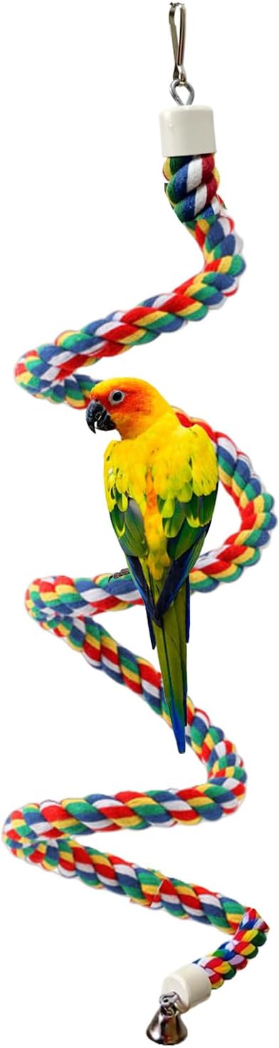 Bird Perch,Bird Rope Perch & Birds Swing Set,Bird perches for cage,Rope Perch for Conures,Parrots,Cockatiel,Lovebird,Budgerigar,Parakeet perches for cage