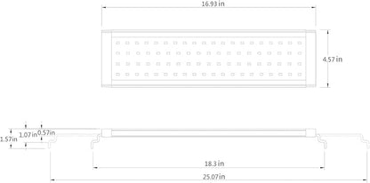 WATER REBIRTH LED Aquarium Light, Full Spectrum Fish Tank Led Light with Aluminum Alloy Shell Extendable Brackets (20"-24")